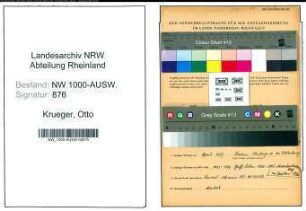 Entnazifizierung Otto Krueger, geb. 22.11.1906 (Uhrmacher)
