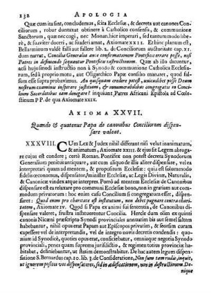 Axioma XXVII. Quando & quatenus Papa de canonibus Conciliorum dispensare valeat.