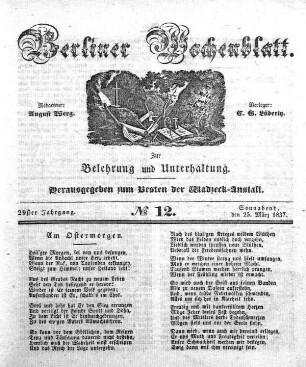 No. 12, Sonnabend, den 25. Maerz 1837.