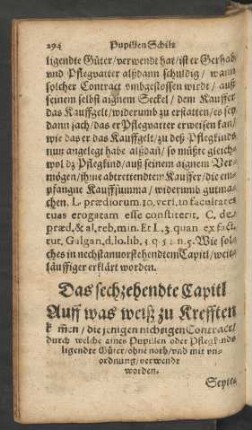 Das sechzehendte Capitl