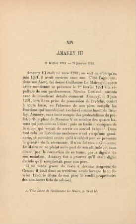XIV. Amaury III 11 février 1293. - 26 janier 1333.