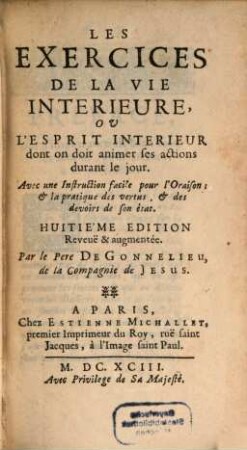 Les exercices de la vie interieure