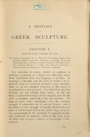A history of Greek sculpture : [in two volumes], 1. From the earliest times down to the age of Pheidias