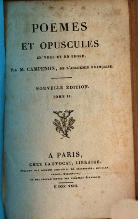 Poëmes et Opuscules en vers et en prose, 2