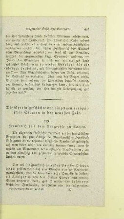 Frankreich seit dem Congresse zu Aachen