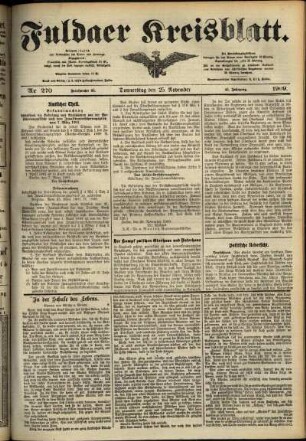 Ausgabe vom Donnerstag, den 25. November 1909.