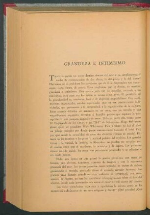 Grandeza e intimismo