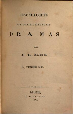 Geschichte des italienischen Drama's, 5