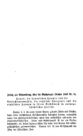 Zusatz zur Abhandlung über die Mythologie (Archiv 1863 Nr. 5)