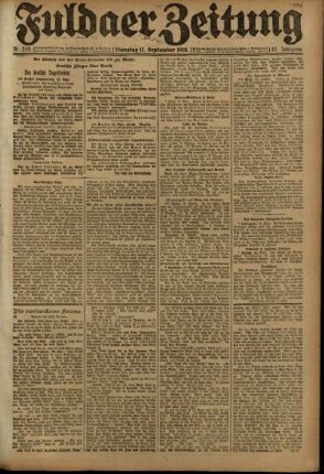 Ausgabe vom Dienstag, den 17. September 1918.