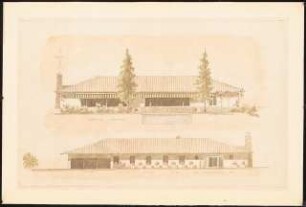Landhaus, Nyon (Haus Schwebes, zahlreiche Varianten): Haupt-Ansichten (Variante mit Satteldach)