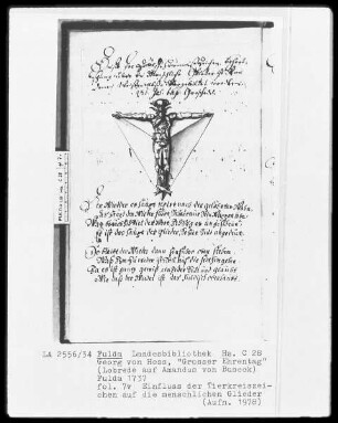 Georg Friedrich Heß, Großer Ehrentag, Lobrede auf Amadeus von Buseck — Der Einluß der Tierkreiszeichen auf die menschlichen Glieder, Folio 7 verso