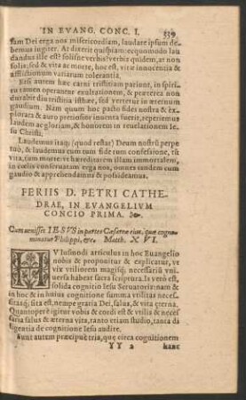 Feriis D. Petri Cathedrae, In Evangelium ...