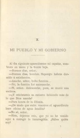 X. Mi pueblo y mi gobierno
