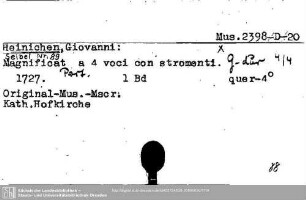 Heinichen, Giovanni, Magnificat