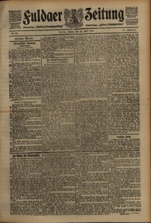 Erste Ausgabe vom Freitag, den 28. Mai 1909.