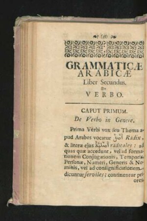 Liber Secundus. De Verbo.