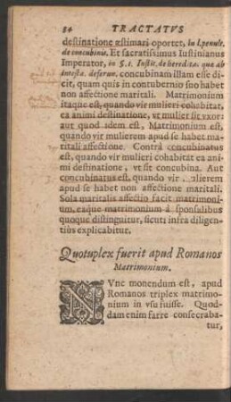Quotuplex fuerit apud Romanos Matrimonium.