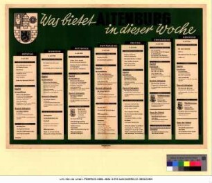 Originaltitel: Was bietet Altenburg in dieser Woche 3. Juli bis 9. Juli 1950