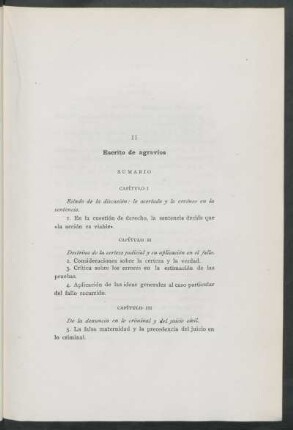 II - Escrito de agravios