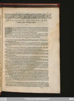De Evangelio Secundum Matthaeum, sacri Colloquii Capita.