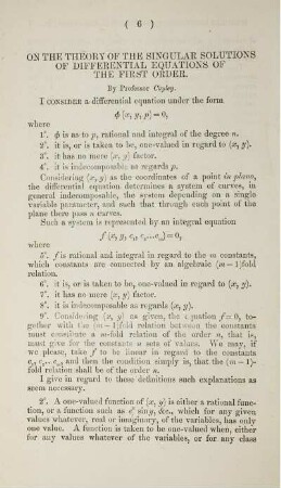 On the theory of the singular solutions of differential equations of the first order.