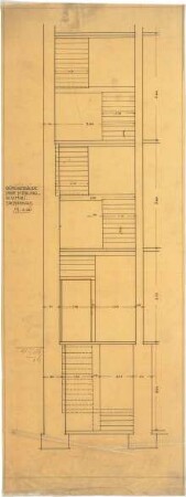 Billing, Hermann; Karlsruhe, Amalienstr. 59 / Leopoldstr. 7c; Billing und Vittali, Büro und Atelierhaus - Treppenhaus (Querschnitt)