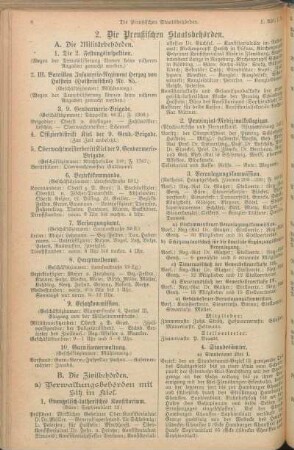 2. Die Preußischen Staatsbehörden.