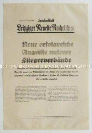 Sonderblatt der "Leipziger Neuesten Nachrichten" zum Luftkrieg gegen Großbritannien