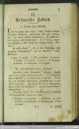 II. Aesopische Fabeln