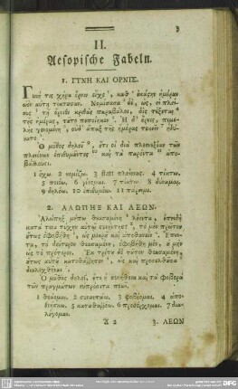 II. Aesopische Fabeln