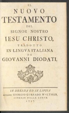 Il Nuovo Testamento Del Signor Nostro Iesu Christo