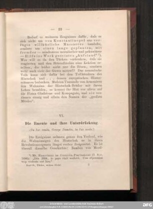 VI. Die Emeute und ihre Unterdrückung.