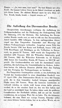 Die Aufteilung des Duvenstedter Brooks