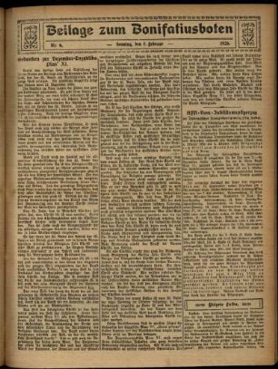 Zweite Ausgabe vom Sonntag, den 07. Februar 1926.