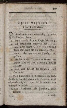 Achter Abschnitt. Von Buchhalten