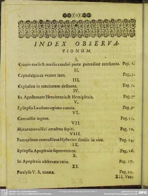 Index Observationum