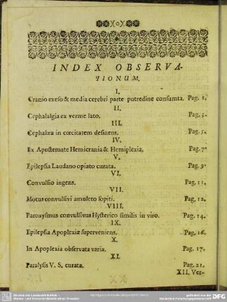 Index Observationum