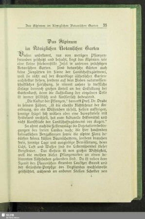 Das Alpinum im Königlichen Botanischen Garten