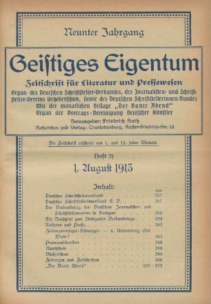 Heft 21 (1. August 1913)