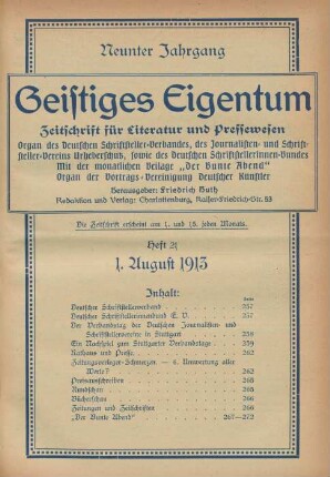 Heft 21 (1. August 1913)