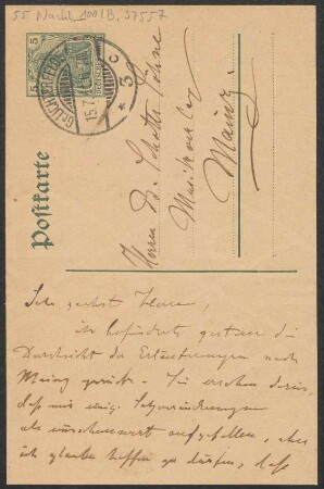 Brief an B. Schott's Söhne : 15.07.1911