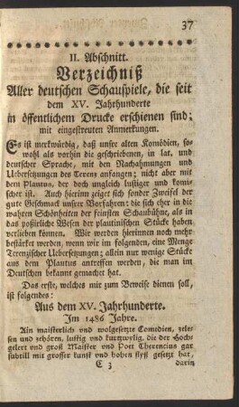 Aus dem XV. Jahrhunderte.