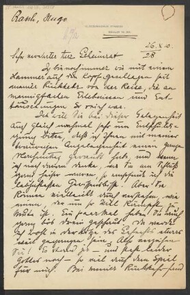 Brief an Ludwig Strecker (senior) und B. Schott's Söhne : 26.10.1910