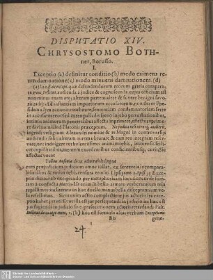 Disputatio XIV [XIII]. Respondente Chrysostomo Bothner