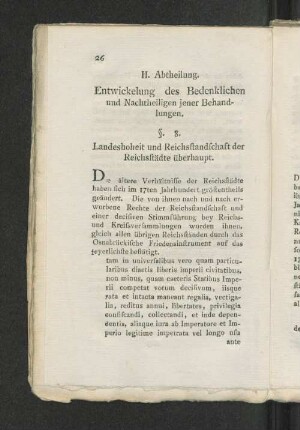 II. Abtheilung. Entwickelung des Bedenklichen und Nachtheiligen ...