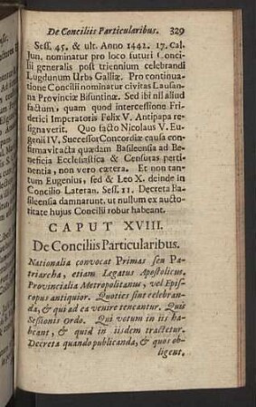 Caput XVIII. De Conciliis Particularibus.