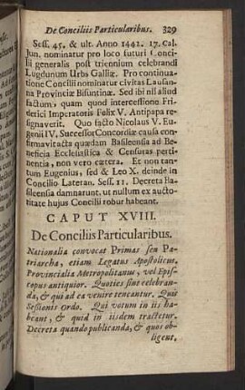 Caput XVIII. De Conciliis Particularibus.