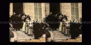 Kaiser Friedrich III. mit Familie und Gefolge vor der Villa Zirio, San Remo