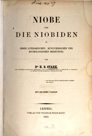 Niobe und die Niobiden in ihrer literarischen, künstlerischen und mythologischen Bedeutung